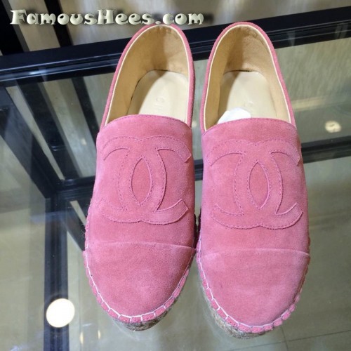 C flat Espadrilles pink suede